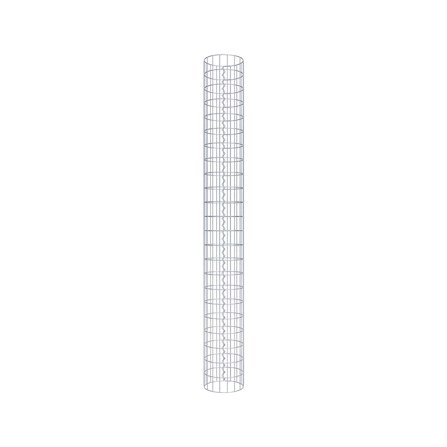 Columna de gaviones redonda 27 cm de diámetro, 230 cm de altura, malla 5 cm x 10 cm