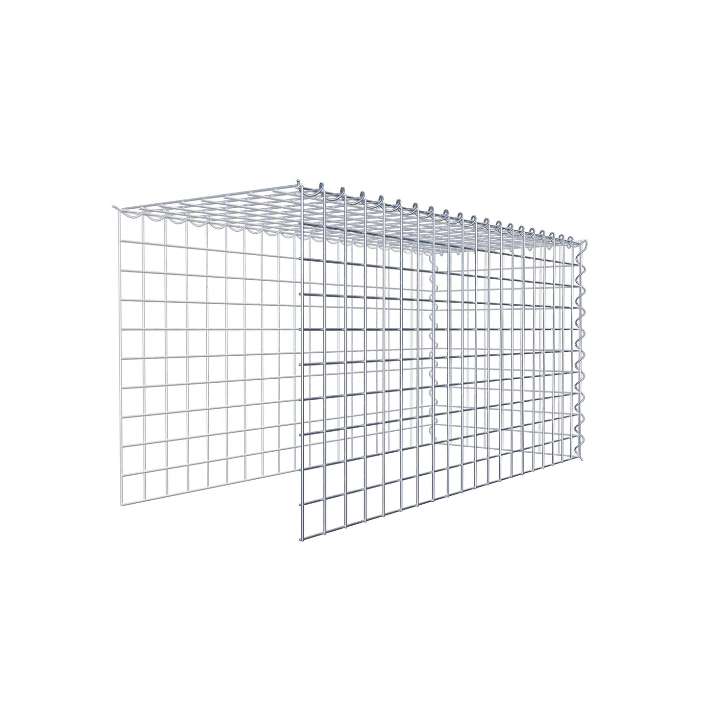 Gabbione aggiuntivo tipo 4 100 cm x 50 cm x 40 cm (L x H x P), dimensione maglia 5 cm x 5 cm, a spirale