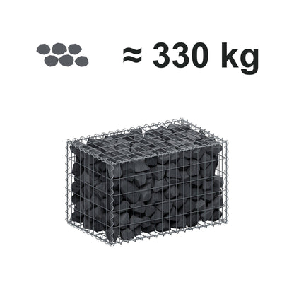 Gabion 80 cm x 50 cm x 50 cm (L x H x D), maskstorlek 5 cm x 10 cm, spiral