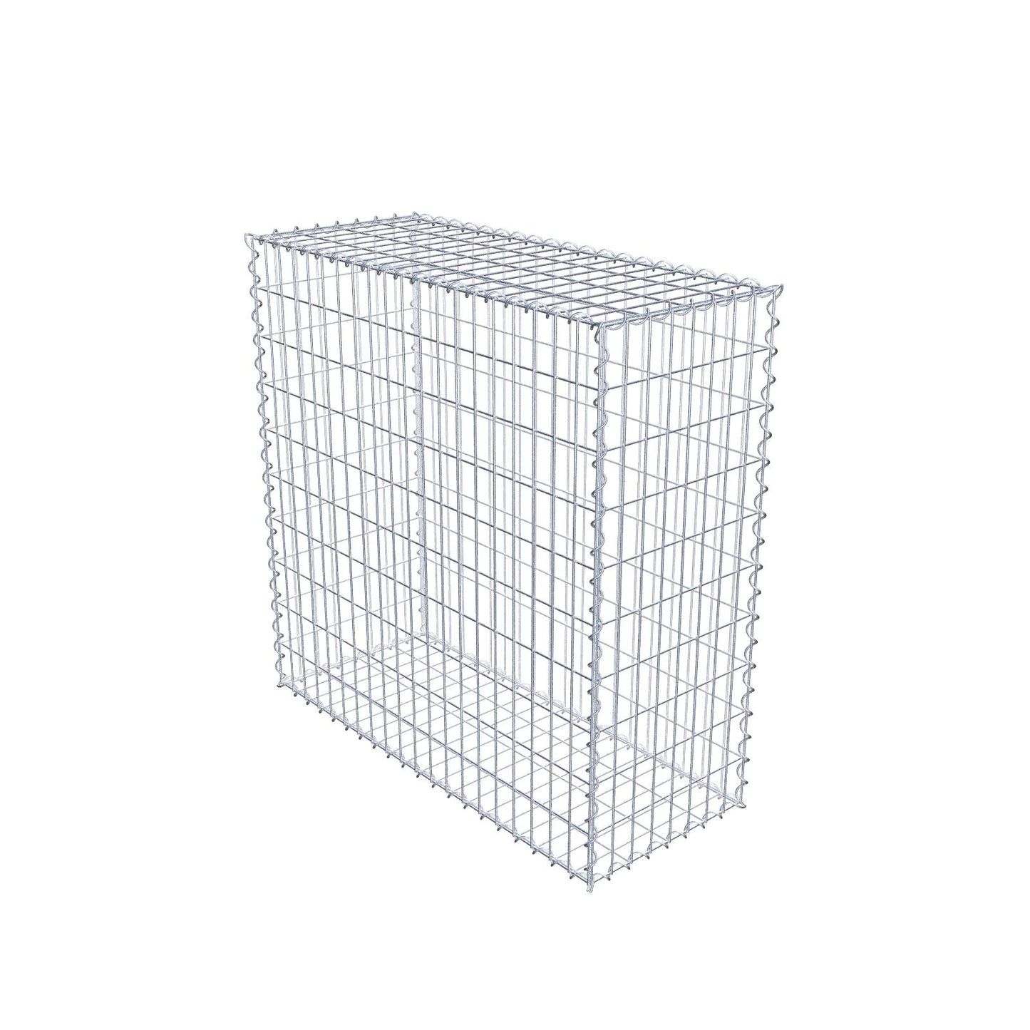 Gabion 100 cm x 100 cm x 40 cm (L x H x D), maskestørrelse 5 cm x 10 cm, spiral