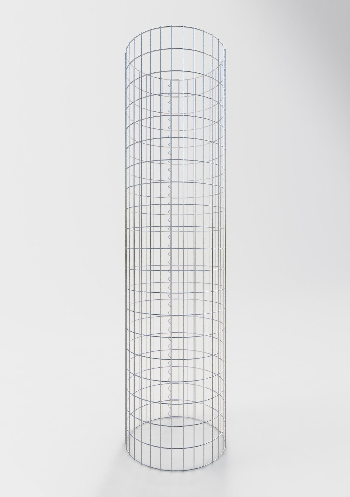 Schanskorfzuil rond 52 cm diameter, 200 cm hoogte, maaswijdte 5 cm x 10 cm