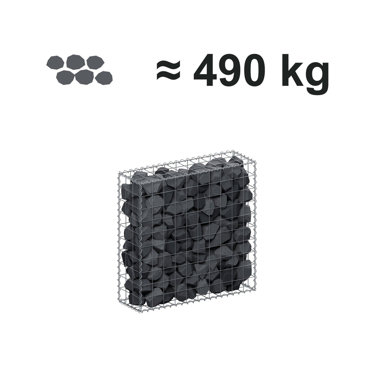 Gabion 100 cm x 100 cm x 30 cm (L x H x D), maskstorlek 10 cm x 10 cm, spiral