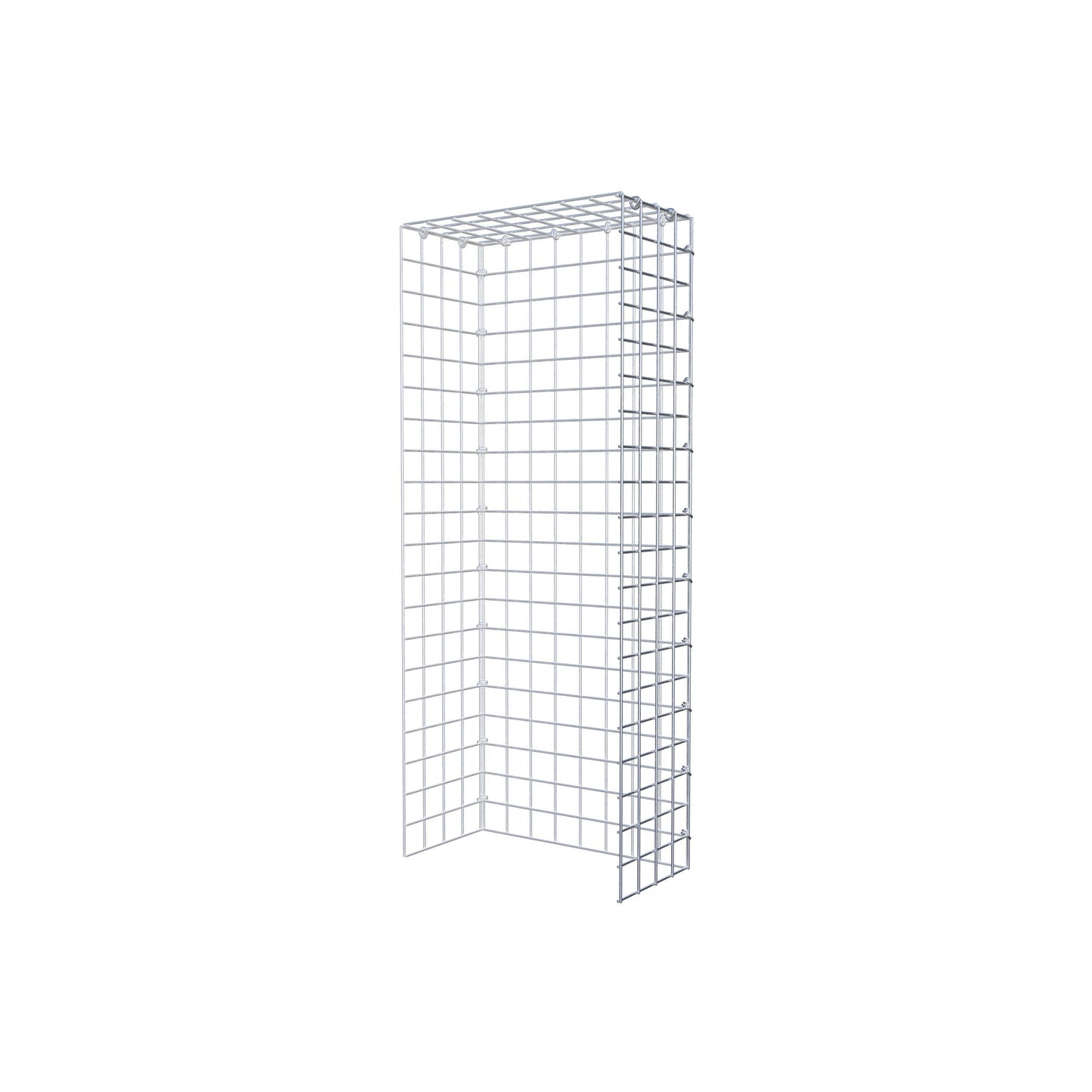 Typ 4 påbyggnadsgabion 100 cm x 20 cm x 40 cm (L x H x D), maskstorlek 5 cm x 5 cm, C-ring