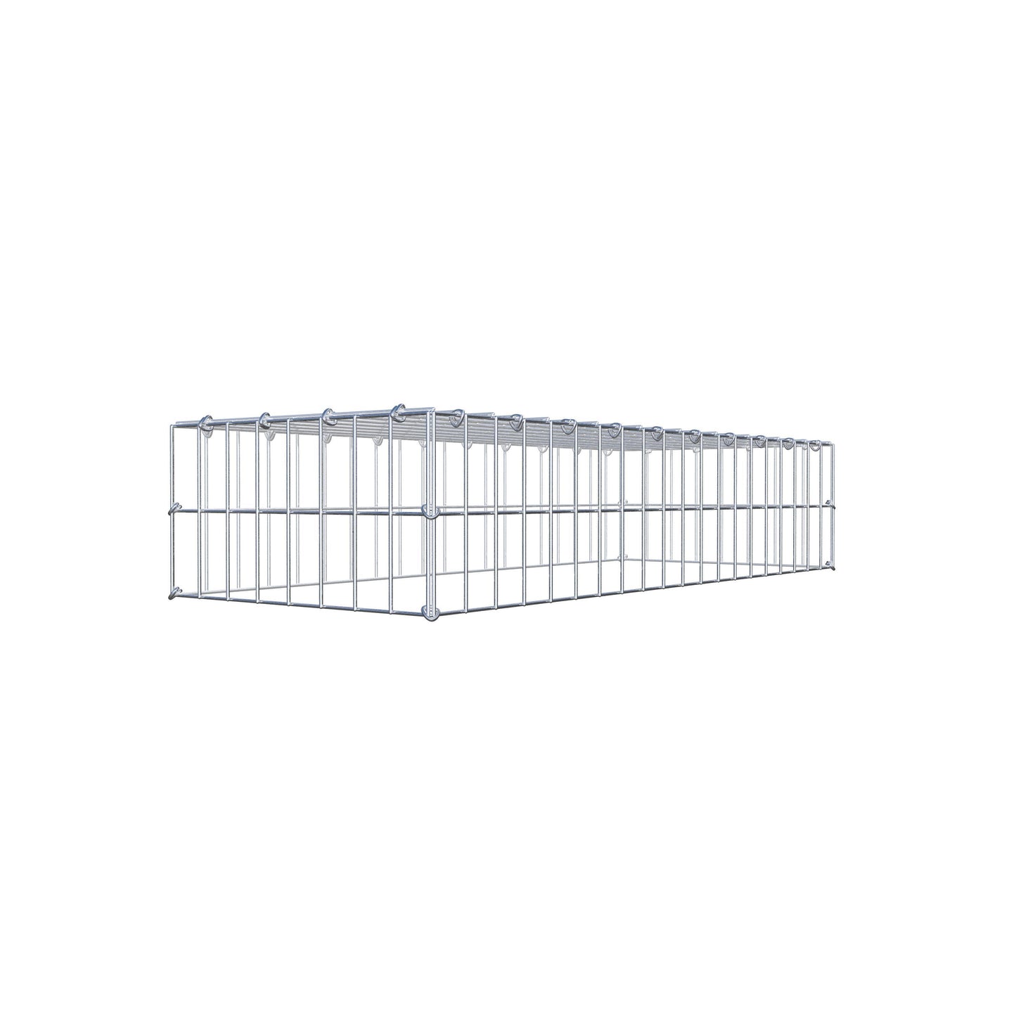 Gavión complementario de tipo 3 100 cm x 20 cm x 40 cm (largo x alto x fondo), malla 5 cm x 10 cm, anillo en C