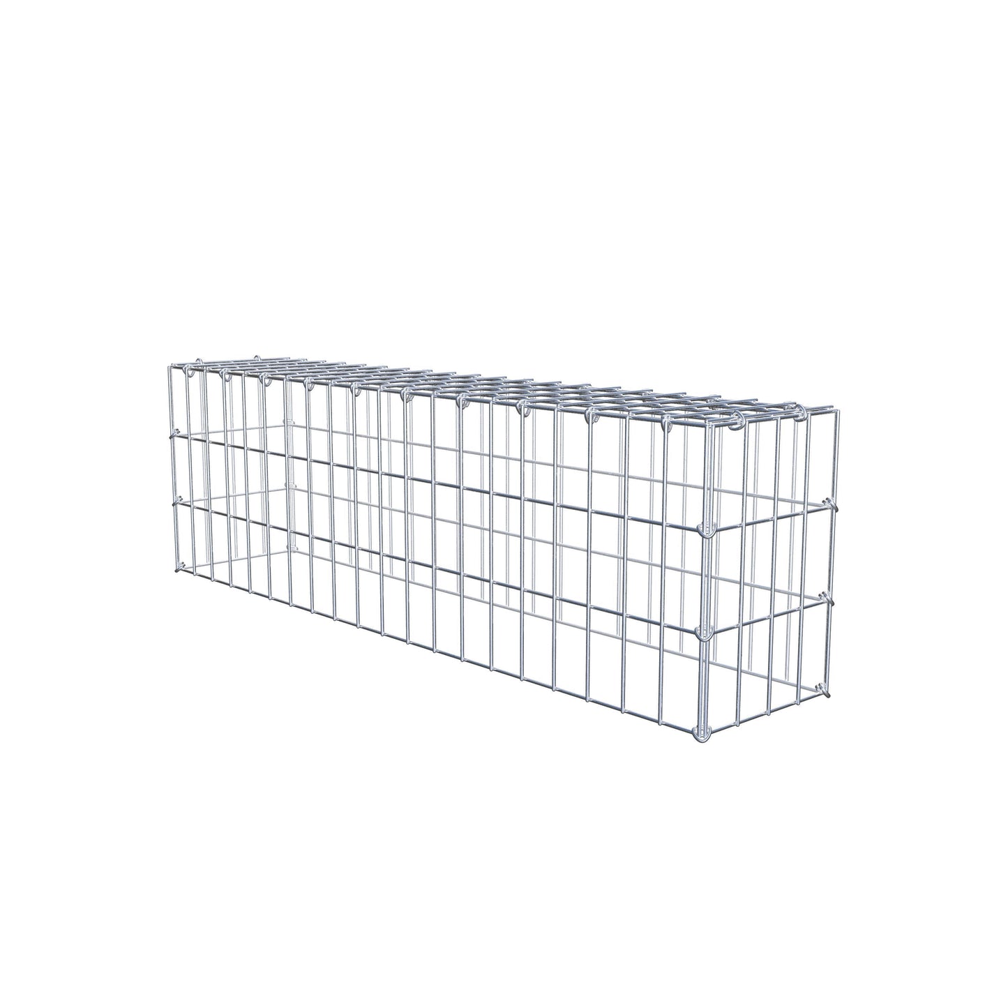 Gavión complementario de tipo 3 100 cm x 30 cm x 20 cm (largo x alto x fondo), malla 5 cm x 10 cm, anillo en C