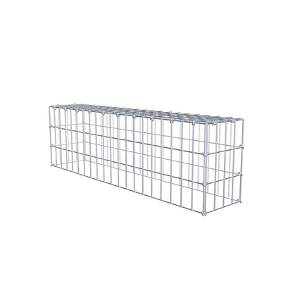 Gavión complementario de tipo 3 100 cm x 30 cm x 20 cm (largo x alto x fondo), malla 5 cm x 10 cm, anillo en C