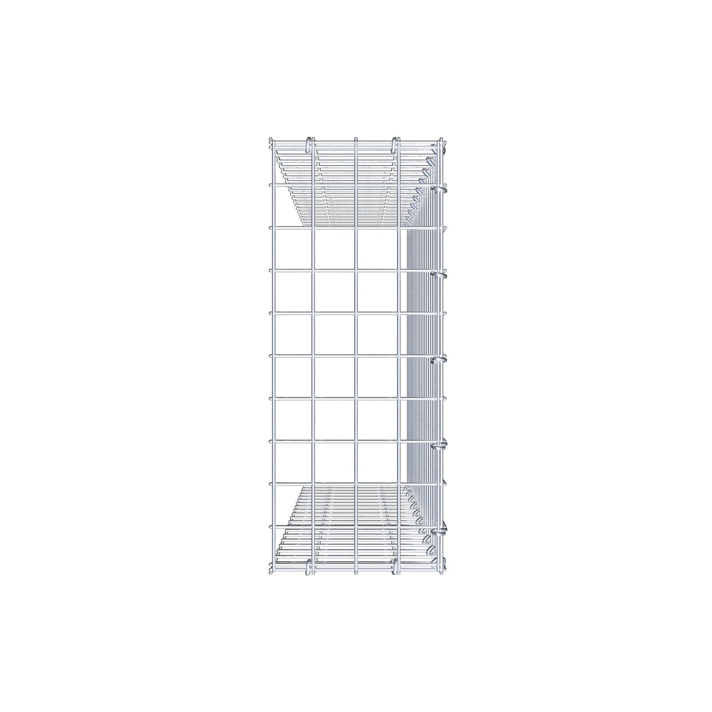 Type 4 oplegkorf 100 cm x 20 cm x 50 cm (L x H x D), maaswijdte 5 cm x 5 cm, C-ring