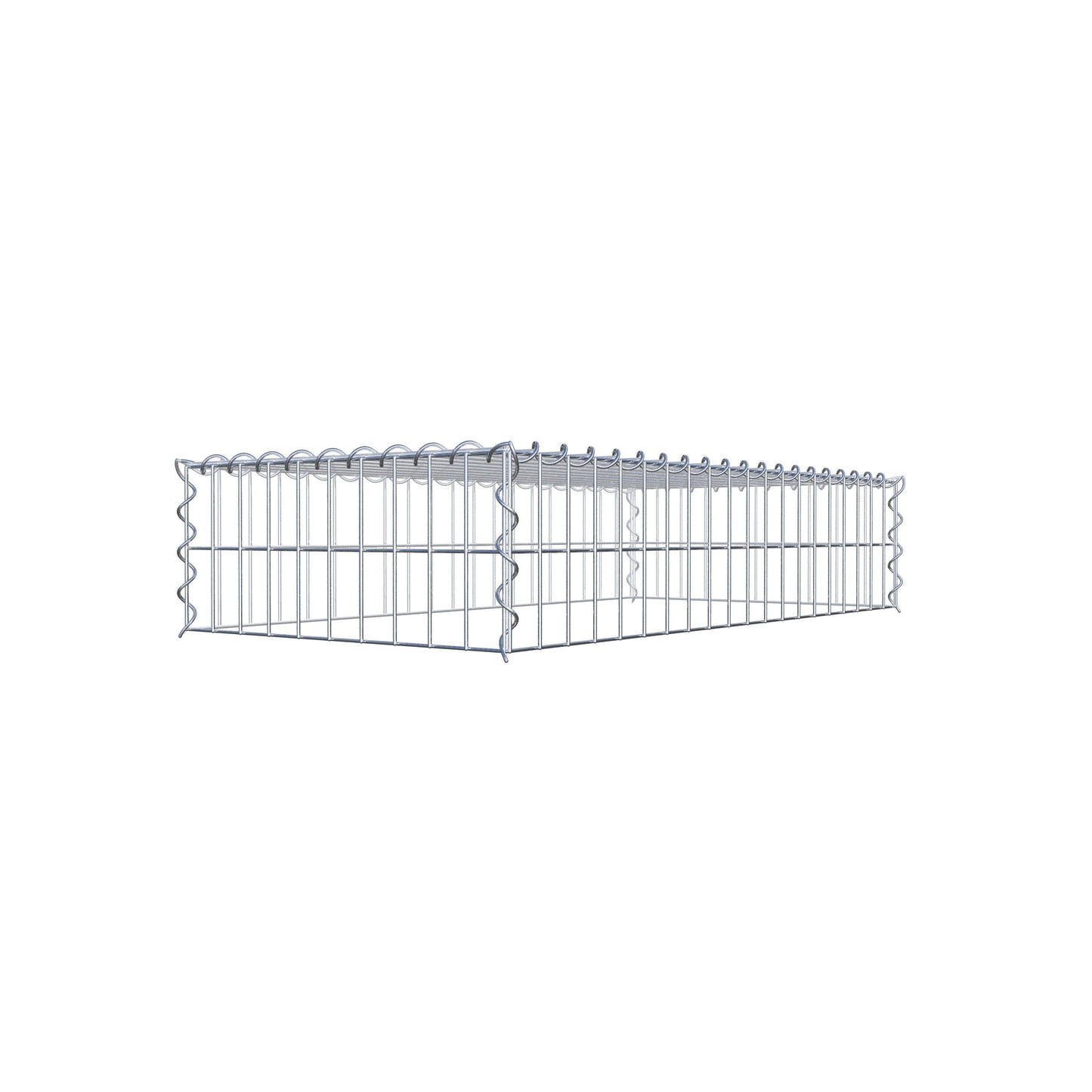 Gavión adulto tipo 3 100 cm x 20 cm x 50 cm (largo x alto x profundidad), tamaño de malla 5 cm x 10 cm, espiral