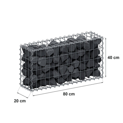 Gabion 80 cm x 40 cm x 20 cm (L x H x D), mesh size 5 cm x 10 cm, spiral