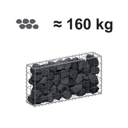 Gabion 100 cm x 50 cm x 20 cm (L x H x D), mesh size 10 cm x 10 cm, spiral