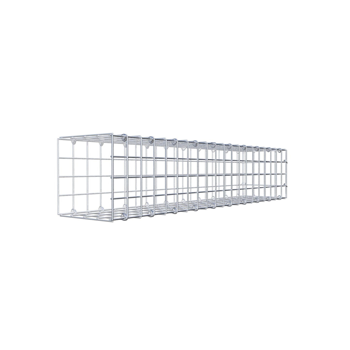 Fästbar gabion typ 2 100 cm x 20 cm x 20 cm (L x H x D), maskstorlek 5 cm x 5 cm, C-ring