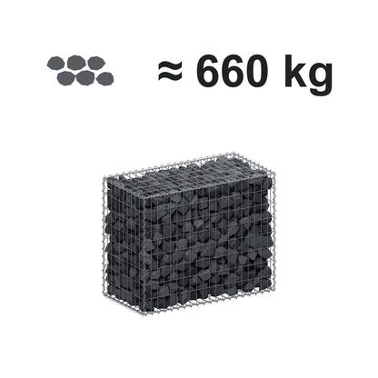Gabion 100 cm x 80 cm x 50 cm (L x H x D), mesh size 5 cm x 10 cm, spiral