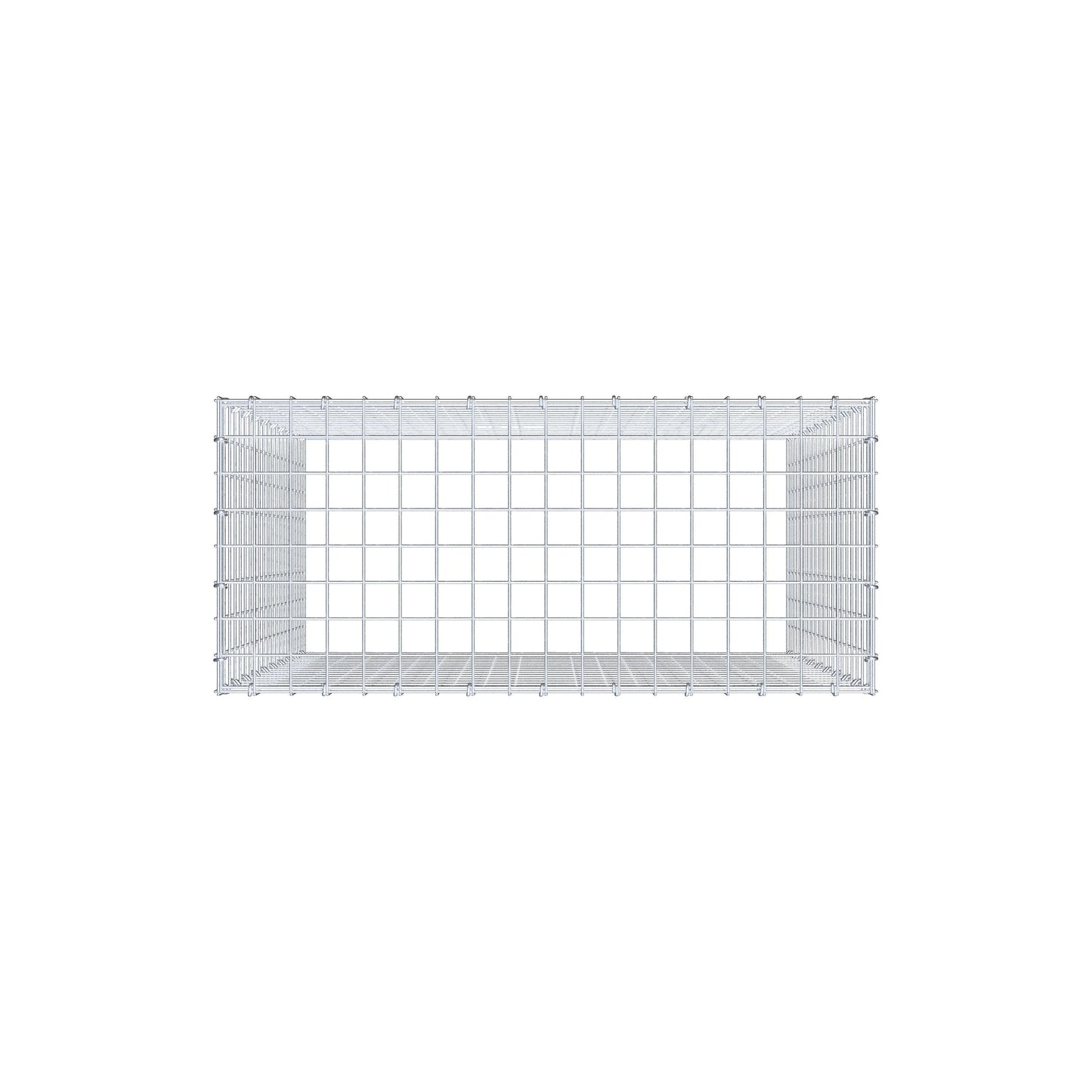 Mounted gabion type 3 100 cm x 90 cm x 40 cm (L x H x D), mesh size 5 cm x 5 cm, C-ring