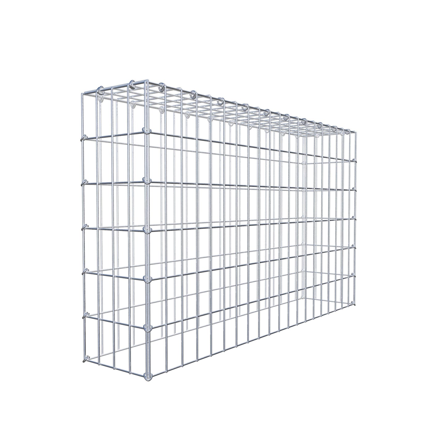 Gavión complementario de tipo 3 100 cm x 60 cm x 20 cm (largo x alto x fondo), malla 5 cm x 10 cm, anillo en C