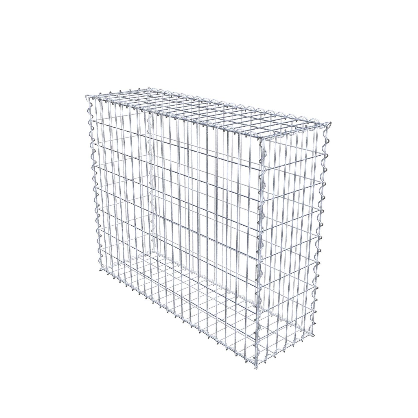 Gabião 100 cm x 80 cm x 30 cm (C x A x P), malhagem 5 cm x 10 cm, espiral