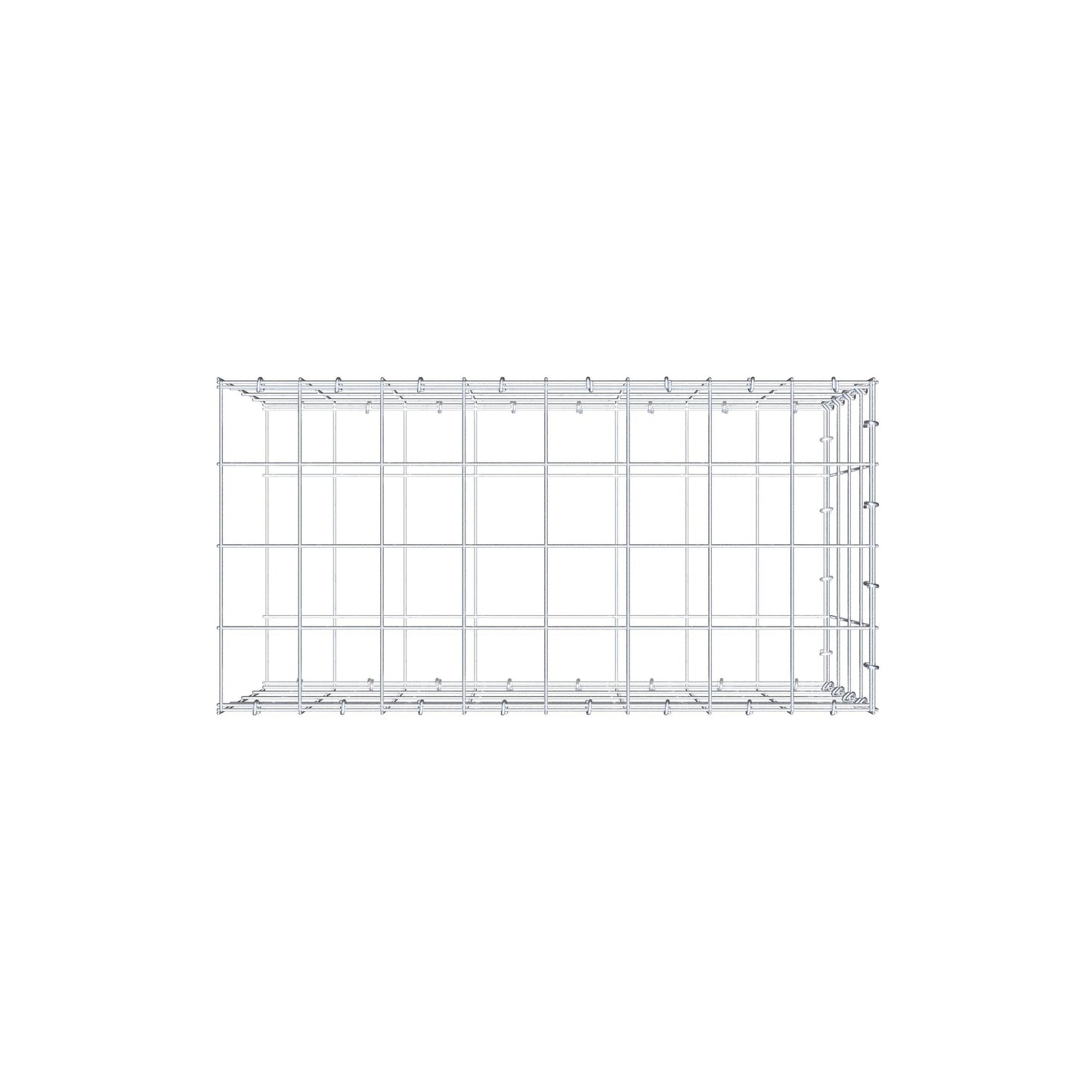 Fourche rapportée type 2 80 cm x 40 cm x 40 cm (L x H x P), mailles 10 cm x 10 cm, anneau en C