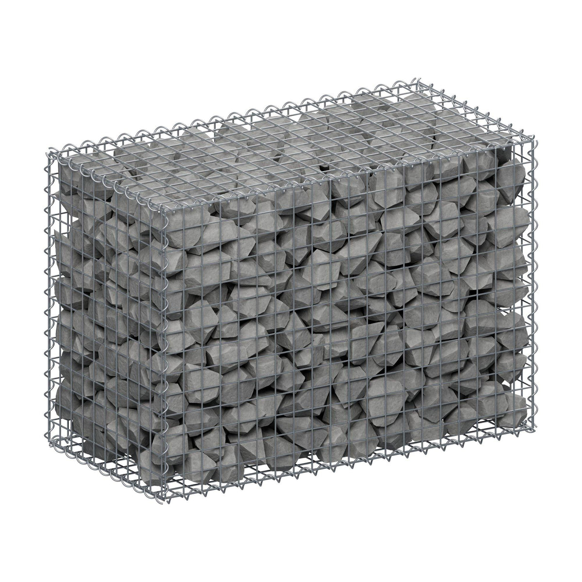 Gabione 100 cm x 70 cm x 50 cm (L x H x T), Maschenweite 5 cm x 5 cm, Spirale