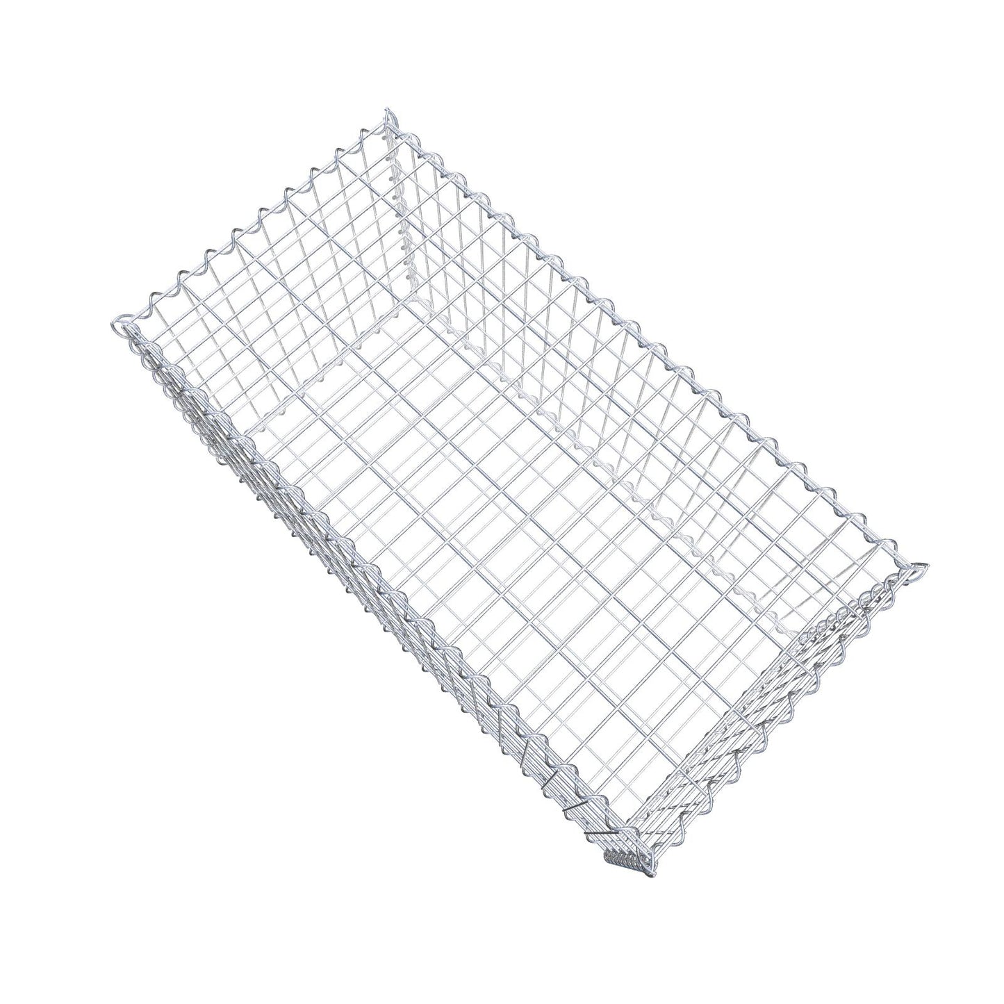 Gabião 100 cm x 50 cm x 50 cm (C x A x P), malhagem 5 cm x 10 cm, espiral
