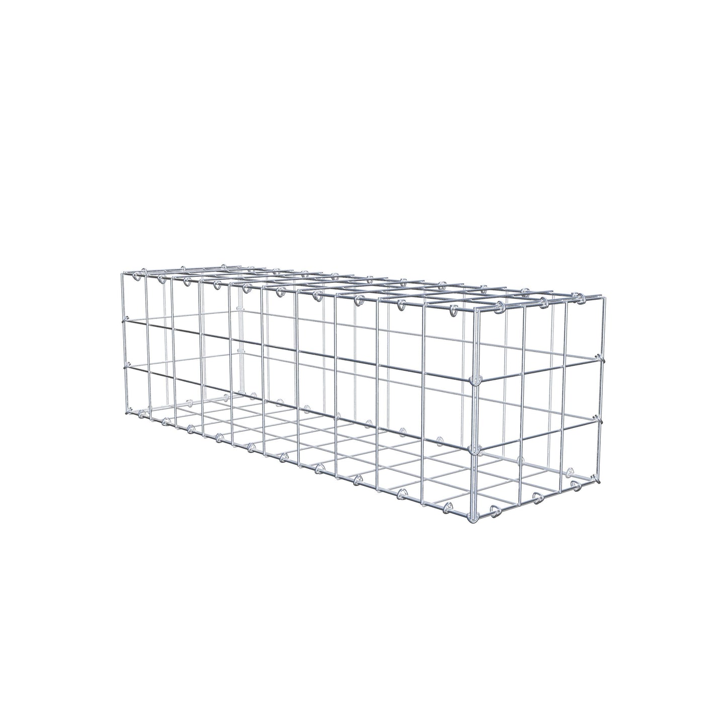 Gavión 100 cm x 30 cm x 30 cm (L x A x P), malla 10 cm x 10 cm, anillo en C