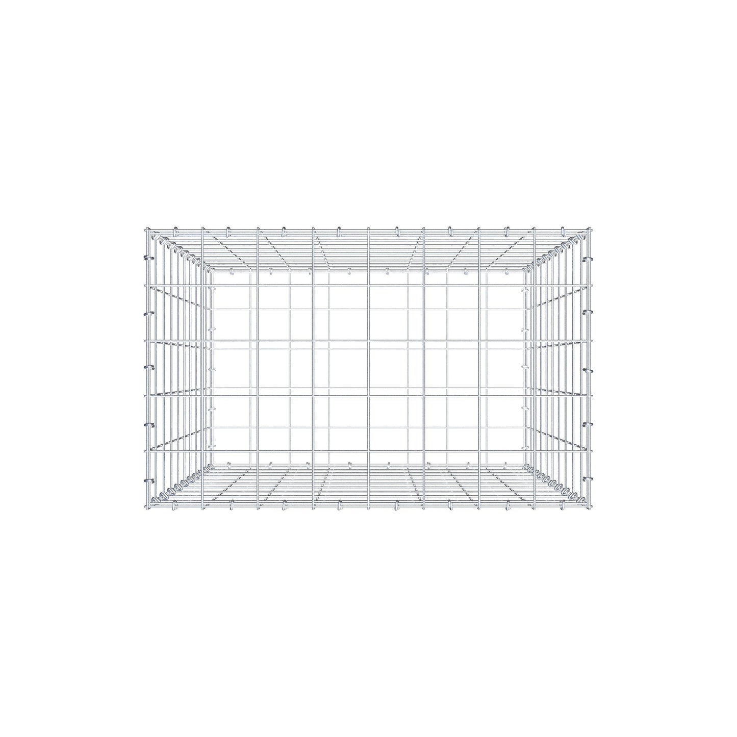Gabião 100 cm x 80 cm x 50 cm (C x A x P), malhagem 10 cm x 10 cm, anel C