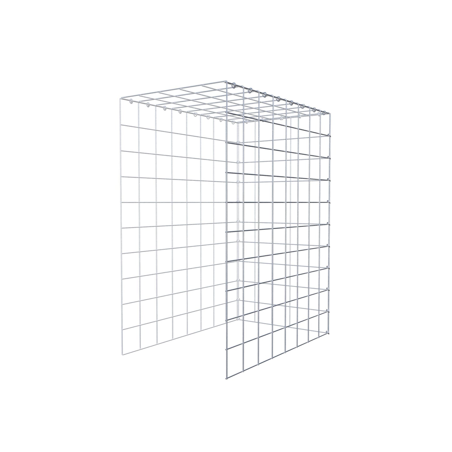 Monteret gabion type 4 100 cm x 80 cm x 50 cm (L x H x D), maskestørrelse 10 cm x 10 cm, C-ring