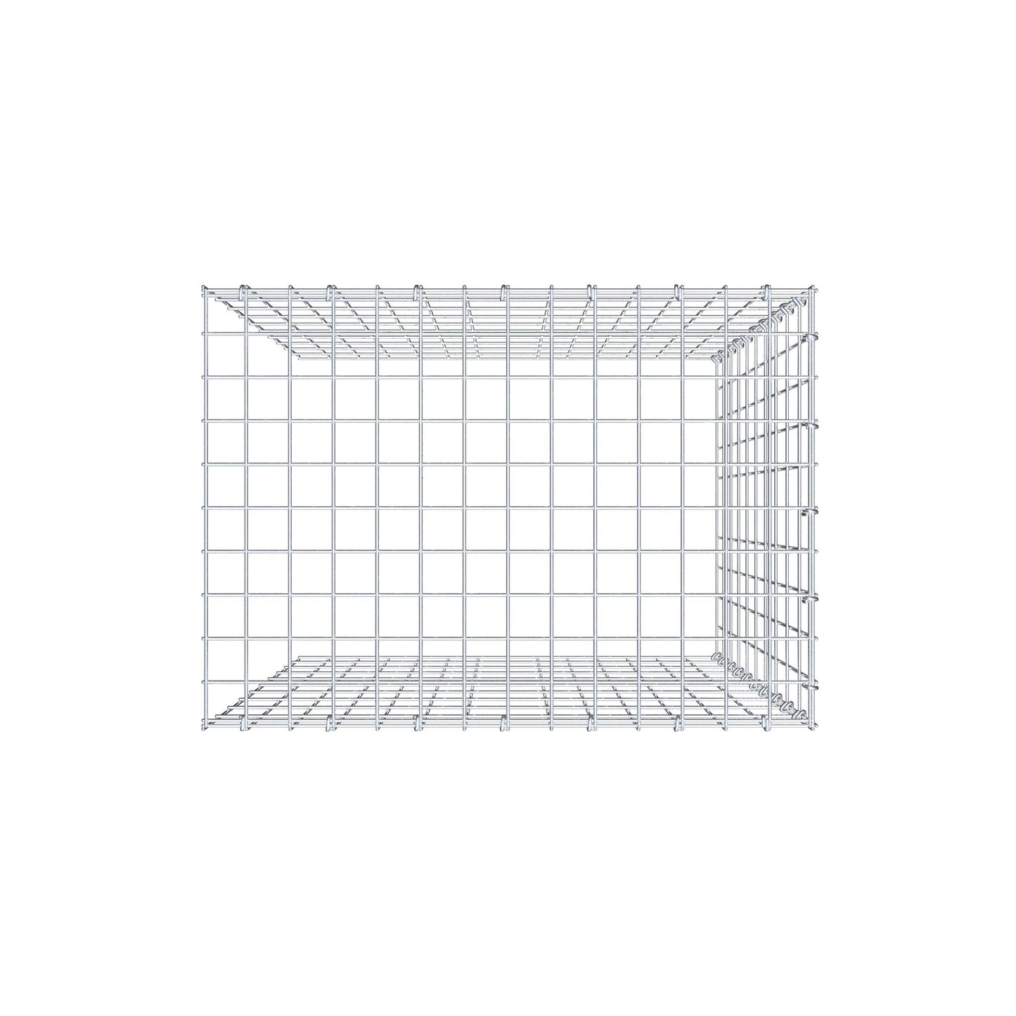 Mounted gabion type 4 100 cm x 70 cm x 50 cm (L x H x D), mesh size 5 cm x 10 cm, C-ring