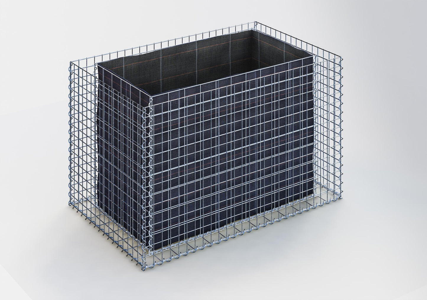 Lecho elevado rectangular 130 cm x 80 cm x 80 cm (largo x alto x fondo), malla 5 x 5 cm, espesor de pared 10 cm