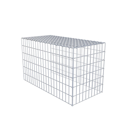 Typ 4 påbyggnadsgabion 100 cm x 60 cm x 50 cm (L x H x D), maskstorlek 5 cm x 10 cm, C-ring