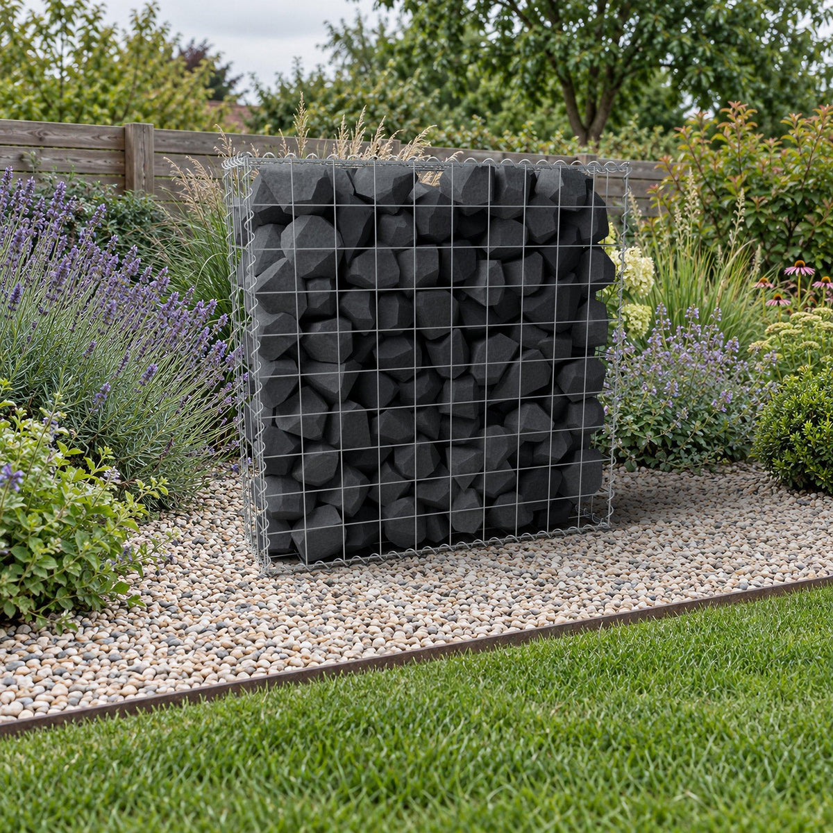 Gabion 100 cm x 100 cm x 30 cm (L x H x D), maskstorlek 10 cm x 10 cm, spiral