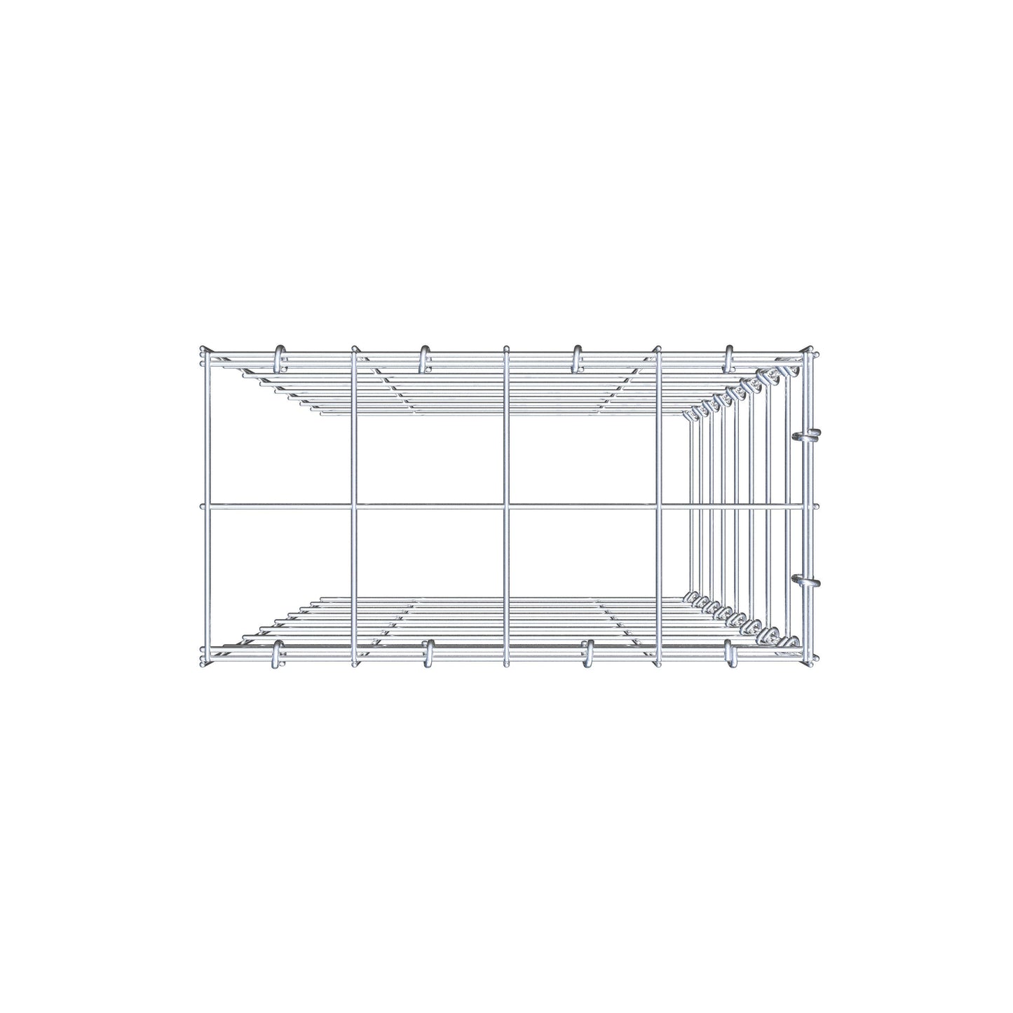 Mounted gabion type 4 80 cm x 40 cm x 20 cm (L x H x D), mesh size 10 cm x 10 cm, C-ring