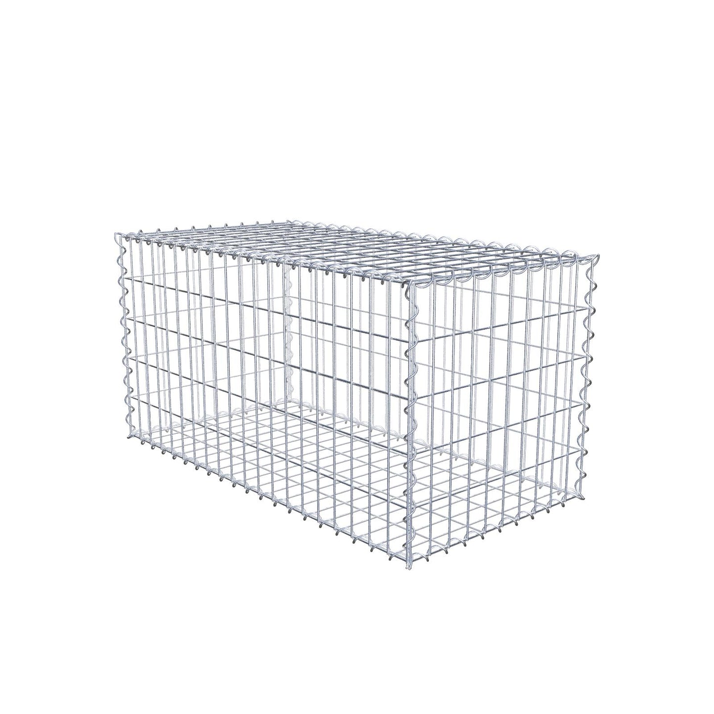Gabião 100 cm x 50 cm x 50 cm (C x A x P), malhagem 5 cm x 10 cm, espiral