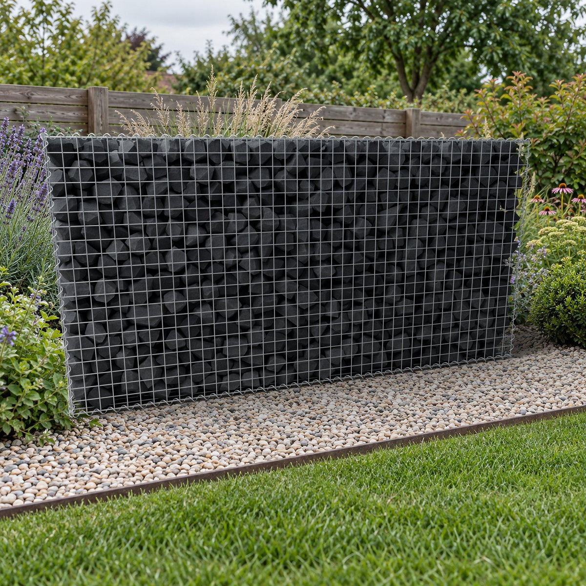Gabion 200 cm x 100 cm x 40 cm (L x H x D), maskstorlek 5 cm x 5 cm, spiral