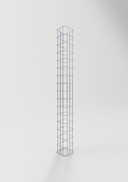 Gabionensäule eckig 17 cm x 17 cm, 160 cm Höhe, MW 5 cm x 10 cm