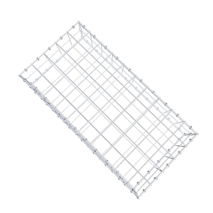 Gabion 100 cm x 20 cm x 50 cm (L x H x D), maskestørrelse 10 x 10 cm, spiralring