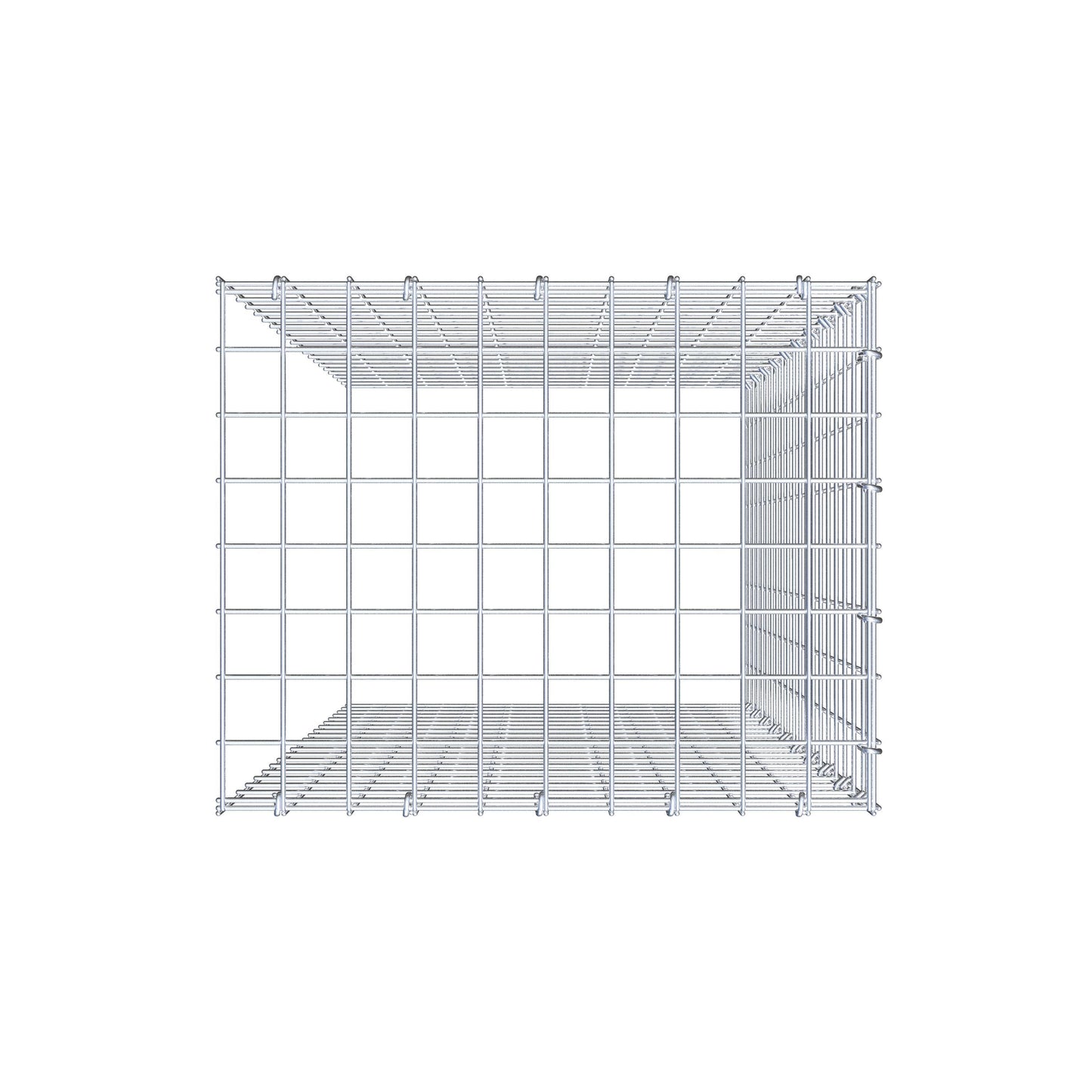 Opzetpaal type 4 100 cm x 50 cm x 40 cm (L x H x D), maaswijdte 5 cm x 5 cm, C-ring