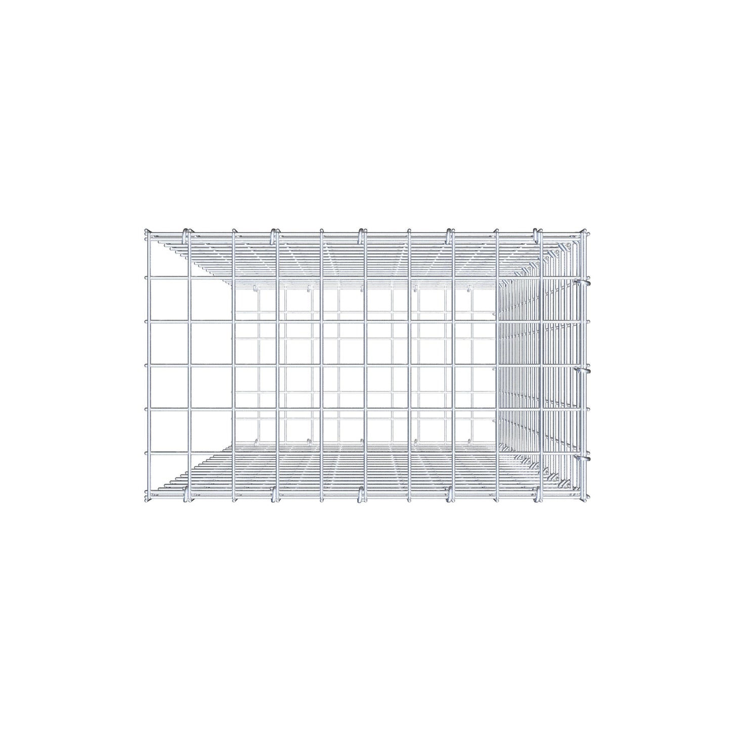 Anbaugabione Typ 2 100 cm x 50 cm x 30 cm (L x H x T), Maschenweite 5 cm x 5 cm, C-Ring