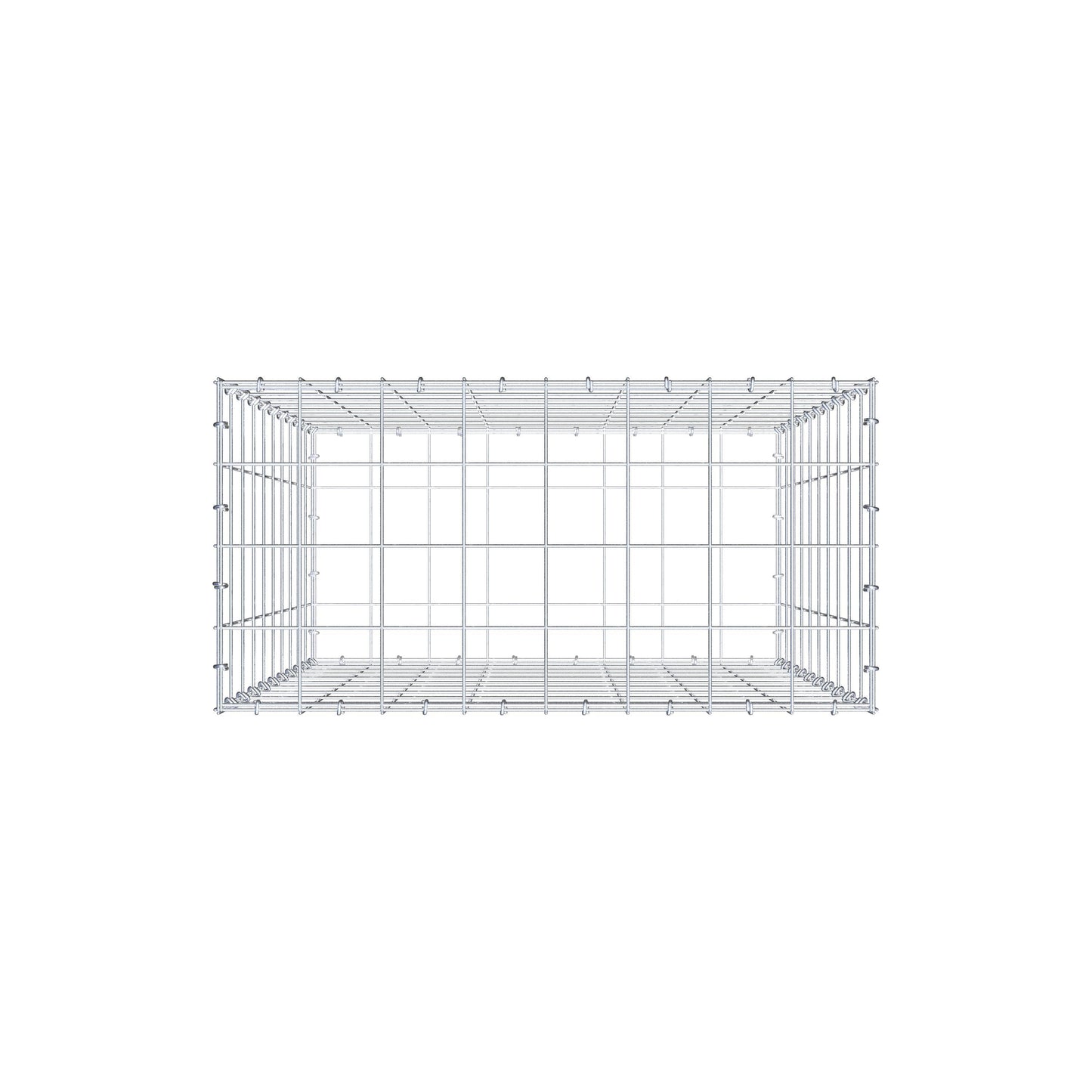 Gabion 100 cm x 80 cm x 40 cm (L x H x D), mesh size 10 cm x 10 cm, C-ring
