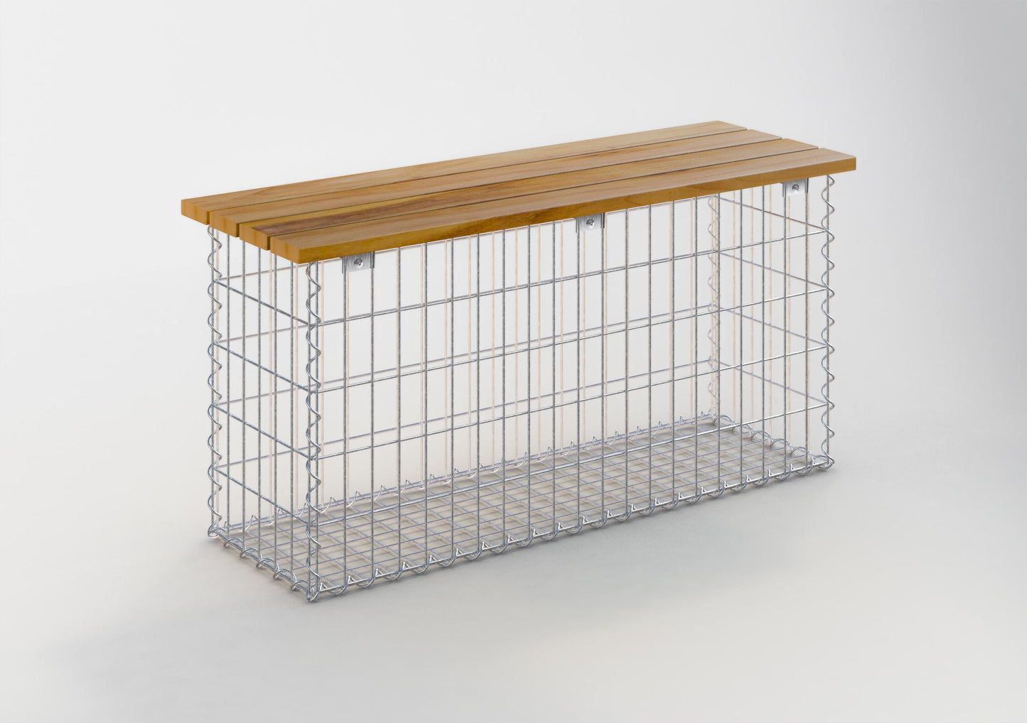 Banco de jardín gavión espiral 105 x 50 x 30 cm - 3 TEAK MW 5 x 10 cm