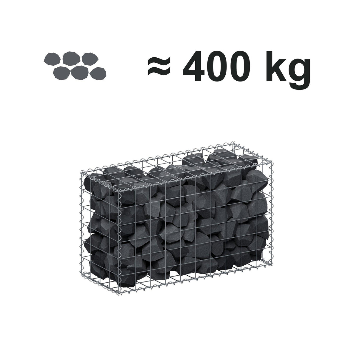 Gabion 100 cm x 60 cm x 40 cm (L x H x P), mailles 10 cm x 10 cm, spirale
