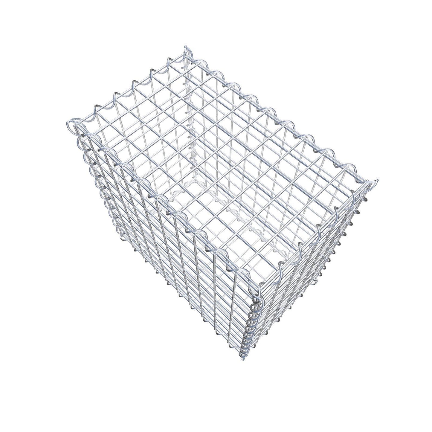 Gabião 50 cm x 50 cm x 30 cm (C x A x P), malhagem 5 cm x 5 cm, espiral