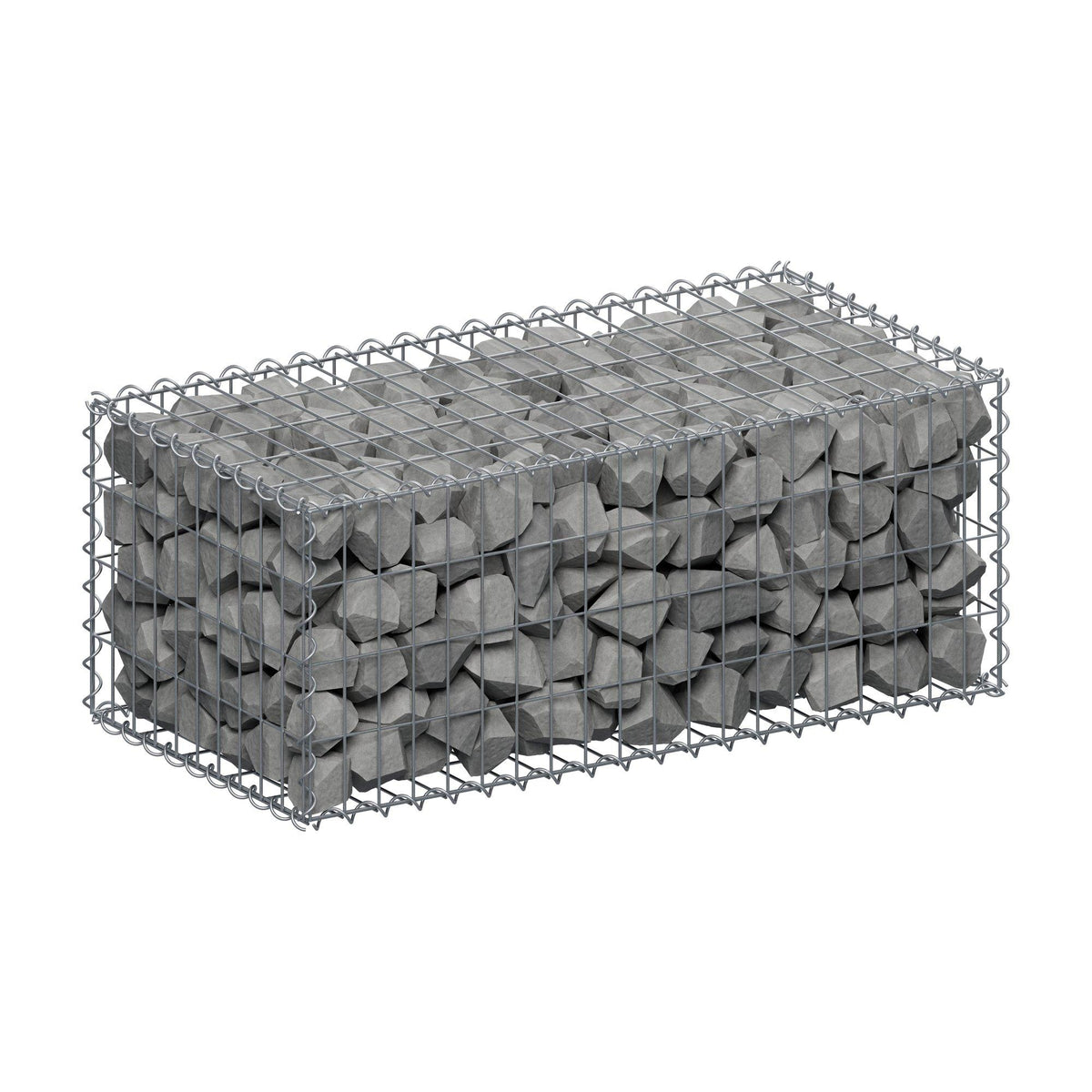 Gabione 100 cm x 40 cm x 50 cm (L x H x T), Maschenweite 5 cm x 10 cm, Spirale
