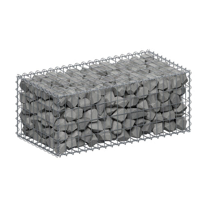 Gabione 100 cm x 40 cm x 50 cm (L x H x T), Maschenweite 5 cm x 10 cm, Spirale