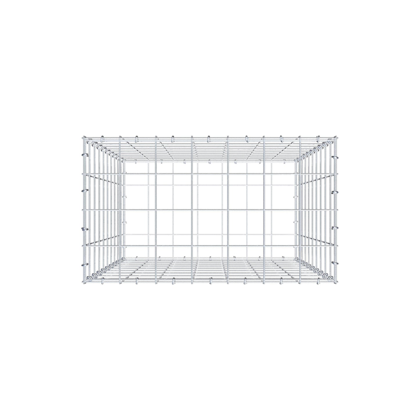 Schanskorf 100 cm x 70 cm x 40 cm (L x H x D), maaswijdte 10 cm x 10 cm, C-ring