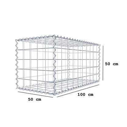 Juego de 2 gaviones de 100 cm x 50 cm x 50 cm (largo x alto x fondo), malla de 10 x 10 cm, en espiral