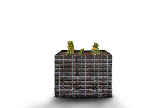Högbädd, fyrkantig utan stenområde - Längd: 130 cm - Höjd: 100 cm - Djup: 50 cm - Maskstorlek: 10 x 10 cm