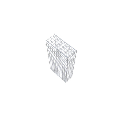 Monteret gabion type 2 100 cm x 50 cm x 20 cm (L x H x D), maskestørrelse 5 cm x 5 cm, C-ring
