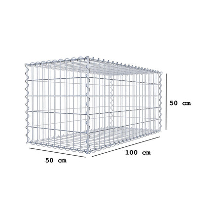 Gabião 100 cm x 50 cm x 50 cm (C x A x P), malhagem 5 cm x 10 cm, espiral