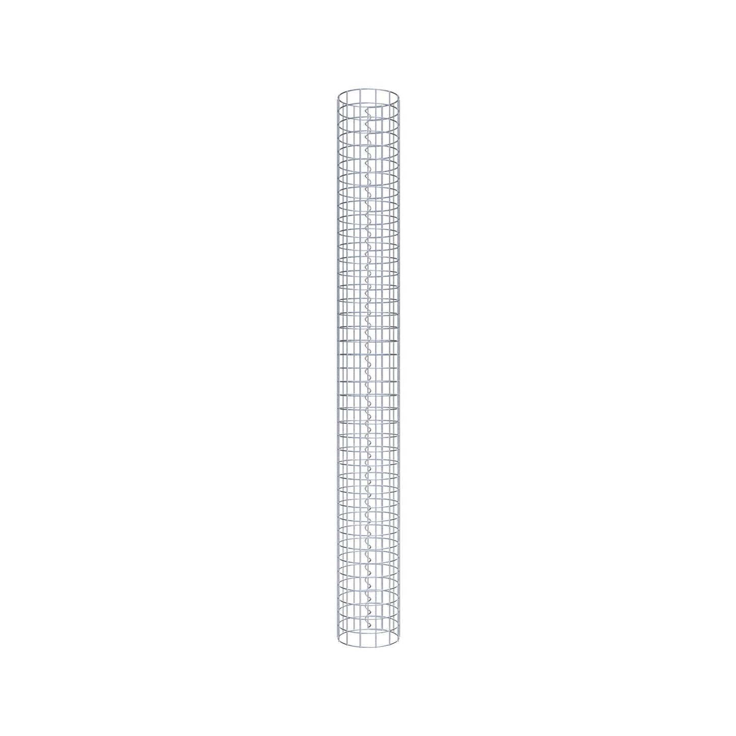 Columna de gaviones, redonda, galvanizada en caliente, 22 cm de diámetro, 200 cm de altura, MW 5 cm x 5 cm