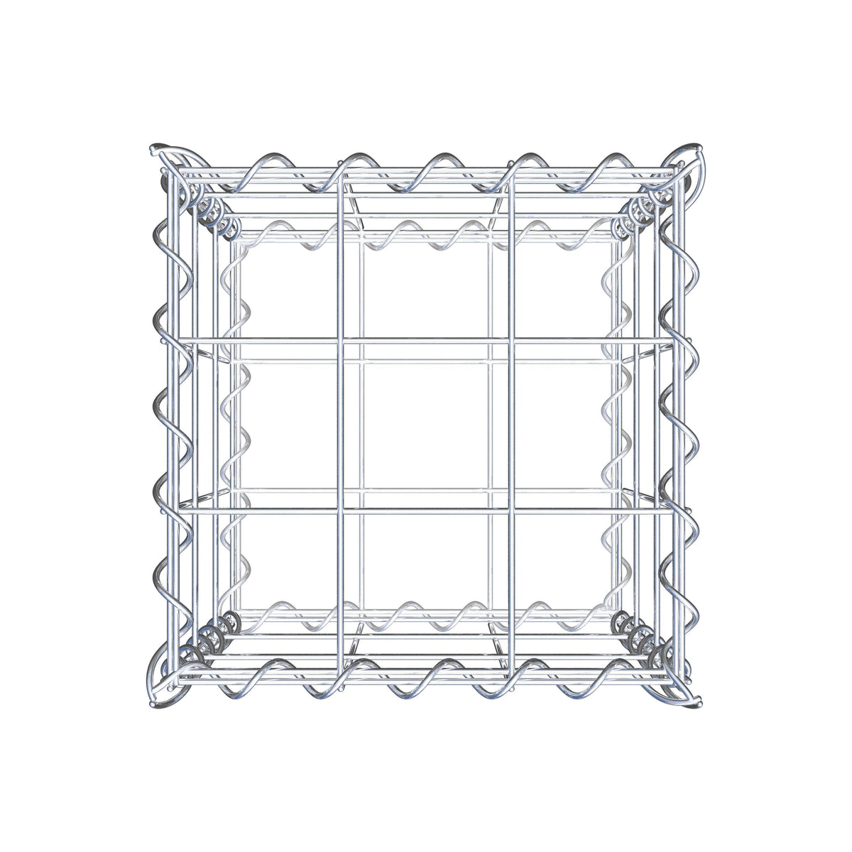 Gavión 30 cm x 30 cm x 30 cm (L x A x P), luz de malla 10 cm x 10 cm, en espiral