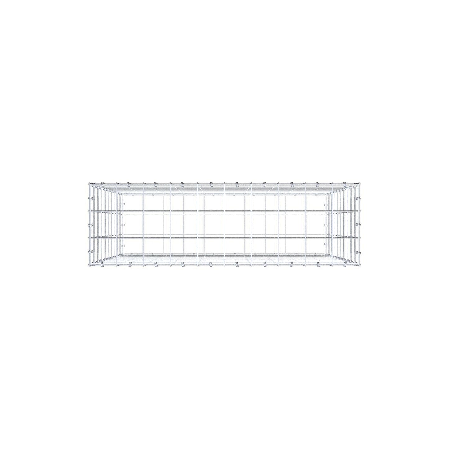 Gabion 100 cm x 100 cm x 30 cm (L x H x D), maskestørrelse 10 x 10 cm, spiralring